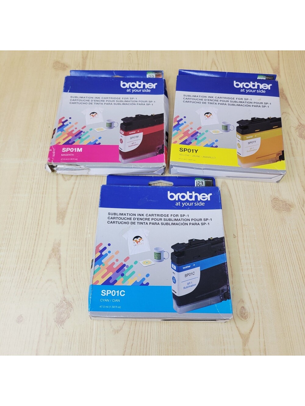 Brother SP01 Cyan Yellow Magenta New Damaged Packaging Expired 2025